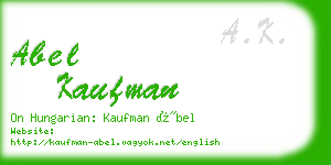 abel kaufman business card